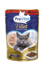 PreVital dušené filetky hovězí v omáčce 28 x 85 g