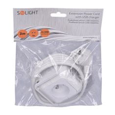 Solight  Prodlužovací přívod 2m PP145USB 4x230V/10A+2xUSB 5V/2400mA