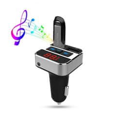 Solight  FM transmitter s bluetooth připojením do auta, 2x USB + handsfree