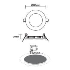 ACA Lightning  LED Slim panel PLATO 18W/230V/3000K/1400Lm/120°/IP20, kruhový bílý