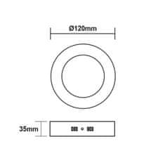 ACA Lightning  LED přisazené svítidlo ARCA 6W/230V/3000K/400Lm/120°/IP20, kruhové bílé