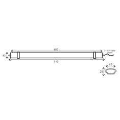 ACA Lightning  LED lineární vodotěsné svítidlo TETE 18W/3000K/1540Lm/120°/IP66/650mm