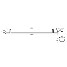 ACA Lightning  LED lineární vodotěsné svítidlo TETE 36W/6000K/3240Lm/120°/IP66