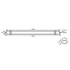 ACA Lightning  LED lineární vodotěsné svítidlo TETE 45W/4000K/3940Lm/120°/IP66