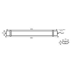 ACA Lightning  LED lineární vodotěsné svítidlo TETE 30W/6000K/2760Lm/120°/IP66