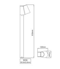 ACA Lightning  Zahradní LED svítidlo SIMORE 10W/230V/3000K/400Lm/100°/IP54/620mm, tmavě šedé