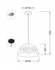 ACA  Závěsné svítidlo PLANETARIO max. 60W/E27/230V/IP20, bílé