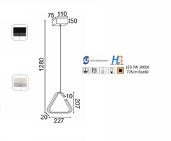 ACA  LED závěsné svítidlo EUCLID2 7W/230V/3000K/725Lm/360°/IP20, černá barva