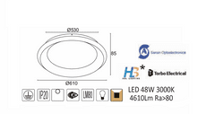 ACA  LED stropní svítidlo DIANA 48W/230V/3000K/4610Lm/270°/IP20, Flicker free, černé