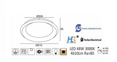 ACA  LED stropní svítidlo DIANA 48W/230V/3000K/4610Lm/270°/IP20/DIM, Flicker free