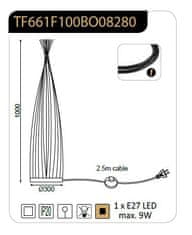 ACA  Stojací lampa SERIFOS max. 9W/E27/230V/IP20