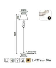 ACA  Stojací lampa EVITA max. 60W/E27/230V/IP20