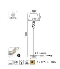ACA  Stojací lampa BASILICO max. 60W/E27/230V/IP20