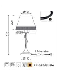 ACA  Stolní lampička MULAN max. 60W/E14/230V/IP20