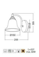 ACA  Nástěnné svítidlo MOBY max. 60W/E27/230V/IP20