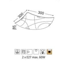 ACA  Přisazené svítidlo LOCRIS max. 2x60W/230V/E27/IP20