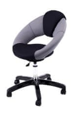 balanční fitness židle pro aktivní sezení, k ovládání PC jako herní židle, pratelný potah šedo -černá