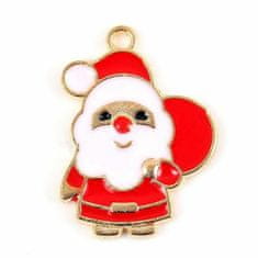 Kraftika 4ks červená bílá zelená zlato enamel santa claus závěsy