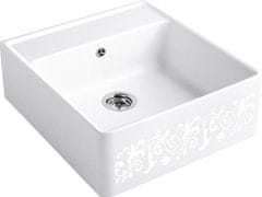 Villeroy & Boch Modulový kuchyňský dřez Single 595 White Pearl Barva: bílá keramika motiv na přední straně Pearl Décor