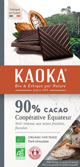 KAOKA Bio hořká čokoláda 90% Ekvádor 100 g