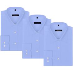 Greatstore Pánská business košile 3 ks světle modrá vel. S