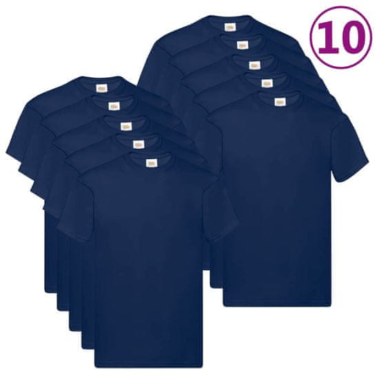 Greatstore Fruit of the Loom Originální trička 10 ks námořnicky modrá 3XL bavlna