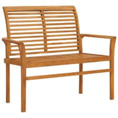 Vidaxl Zahradní lavice s krémově bílou poduškou 112 cm masivní teak