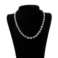 Kraftika 1ks silver grey natural pearl 10-14mm bead necklace