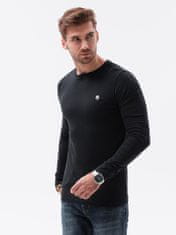 OMBRE Ombre Pánské tričko s dlouhým rukávem bez potisku L135 - černá - L