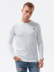 OMBRE Ombre Pánské tričko s dlouhým rukávem bez potisku L135 - bílá - L