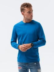 OMBRE Ombre Pánská tričko s dlouhým rukávem bez potisku L138 - blankytně modrá - M