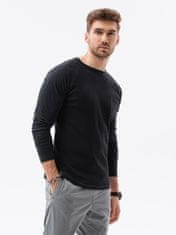 OMBRE Ombre Pánská tričko s dlouhým rukávem bez potisku L137 - černá - M