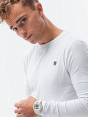 OMBRE Ombre Pánské tričko s dlouhým rukávem bez potisku L135 - bílá - L
