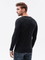 OMBRE Ombre Pánské tričko s dlouhým rukávem bez potisku L135 - černá - XXL