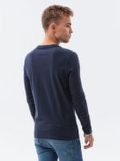 OMBRE Ombre Pánské tričko s dlouhým rukávem bez potisku L135 - námořnická modrá - L