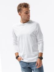 OMBRE Ombre Pánská tričko s dlouhým rukávem bez potisku L138 - bílá - XXL