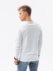 OMBRE Ombre Pánská tričko s dlouhým rukávem bez potisku L138 - bílá - XXL
