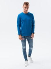 OMBRE Ombre Pánská tričko s dlouhým rukávem bez potisku L138 - blankytně modrá - M