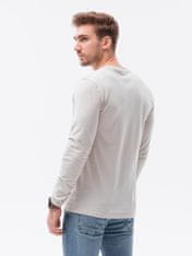 OMBRE Ombre Pánská tričko s dlouhým rukávem bez potisku L136 - béžová - M