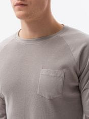 OMBRE Ombre Pánská tričko s dlouhým rukávem bez potisku L137 - šedá - XXL