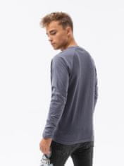 OMBRE Ombre Pánská tričko s dlouhým rukávem bez potisku L137 - nebesky modrá - M