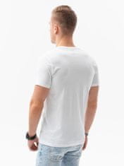 OMBRE Ombre Pánské tričko s potiskem S1434 V-21B- bílá - XXL
