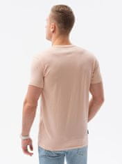OMBRE Ombre Pánské tričko s potiskem S1434 V-18B- růžová - M