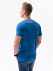 OMBRE Ombre Pánské tričko s potiskem S1434 V-24B- nebesky modrá - S