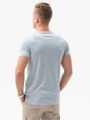 OMBRE Ombre Pánské tričko s potiskem S1434 V-21A- nebesky modrá - XXL