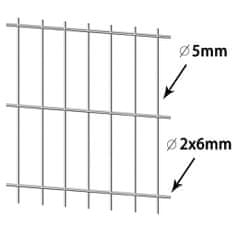 Greatstore 2D zahradní plotové dílce a sloupky 2008x1230 mm 46 m stříbrné