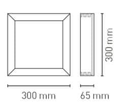 QUADRA WOODLINE BACKLIT 24W 30x30cm, stropní/přisazené přírodní dřevo dub 