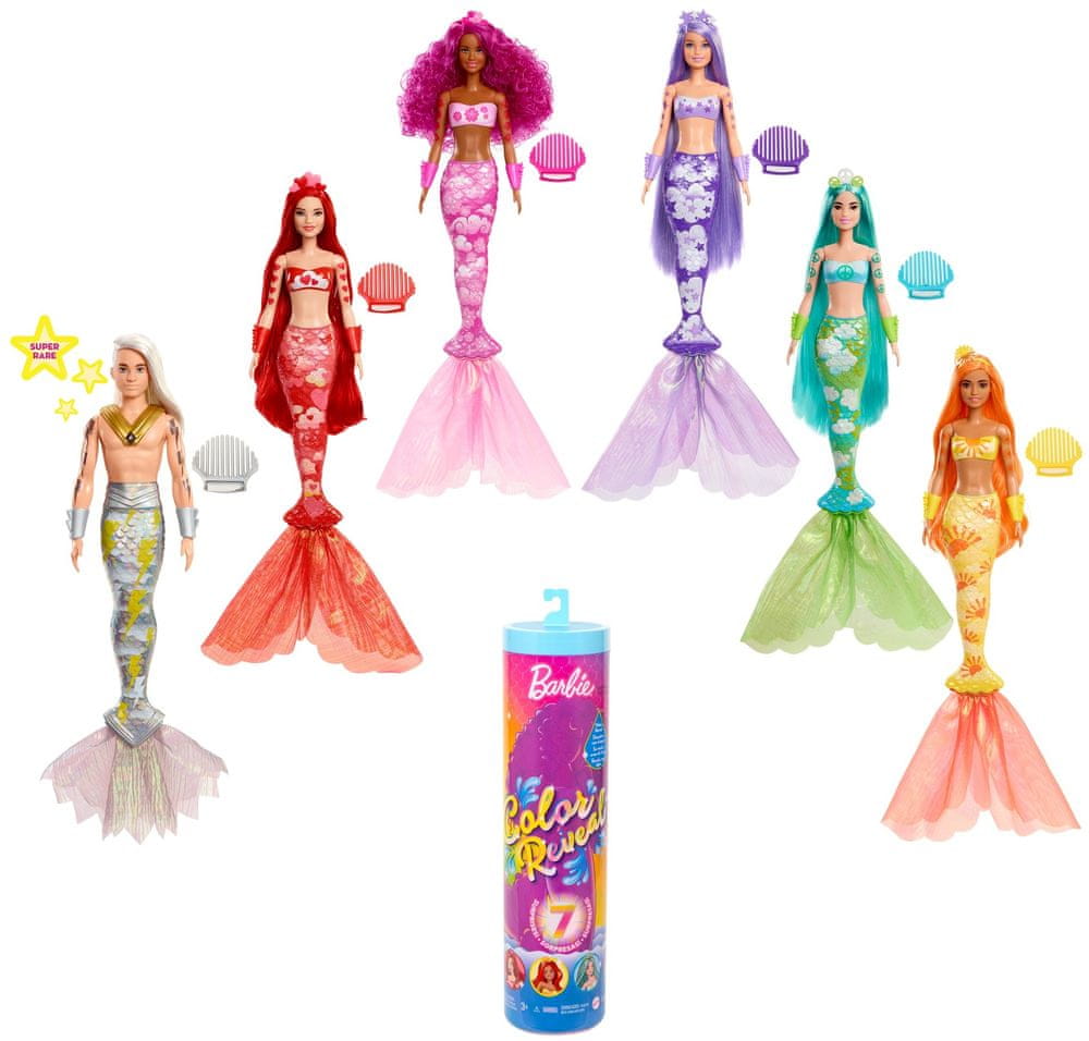 Mattel Barbie Color Reveal Barbie Duhová mořská panna HCC46