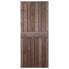 Greatstore Posuvné dveře s kováním 100 x 210 cm borovice tmavě hnědé