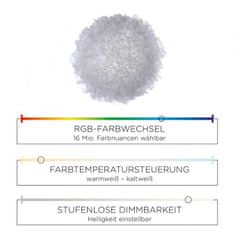 PAUL NEUHAUS LEUCHTEN DIREKT is JUST LIGHT LED stropní svítidlo, Naomi, látkové stínidlo, bílé, pr.75cm MEDION RGB plus 2700-5000K 14281-16